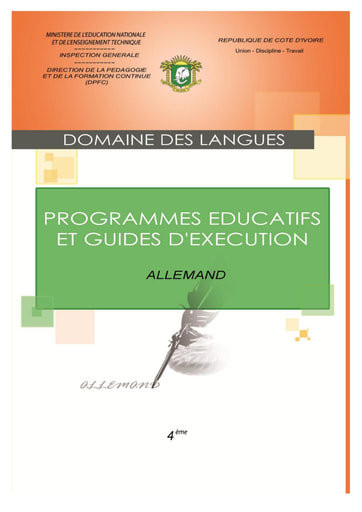 Programmes éducatifs et guides d’exécution Allemand 4eme