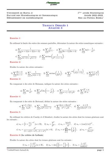 TD1 Analyse 3 BY TEHUA