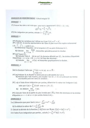 Sujet Prépas BAC Mathématique TD Lycée Classique Abidjan 2023
