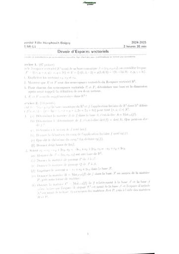 MATHS SUP correction devoir d'espace vectoriel by TEHUA