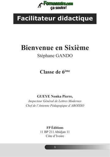 FACILITATEUR Bienvenu en 6ième by TEHUA