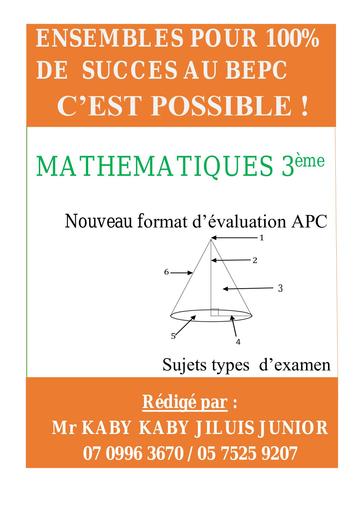 Maths prepa BEPC 2022 by M.Tehua