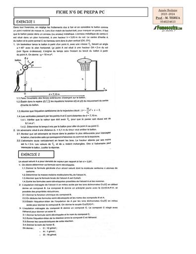 PREPA bac 2024 PC fiche 6 by Tehua