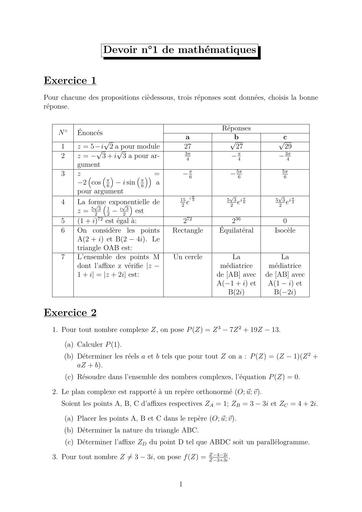 DEVOIR DE MATHS Tle D  2024 BY TEHUA