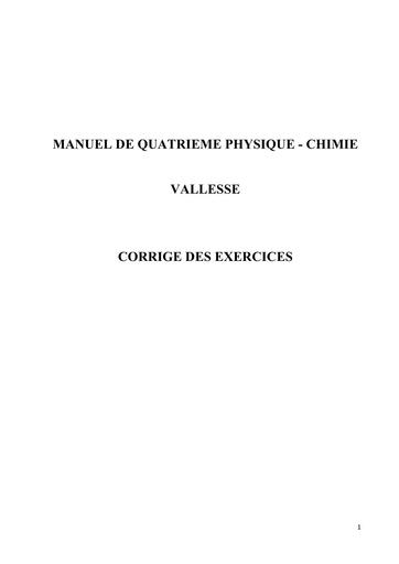 Corrigé Manuel Vallesse La réussite Physique Chimie 4ième By Tehua