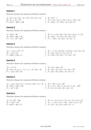 Factorisation 5