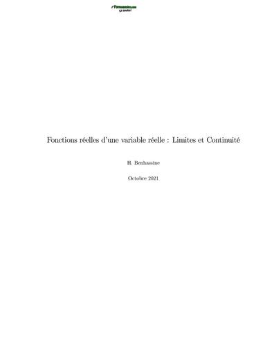 Chapitre4 Analyse 1 PDF Fonctions reelles by TEHUA