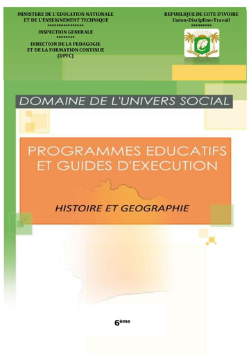 Programmes éducatifs et guides d’exécution Histoire-Géographie 6eme