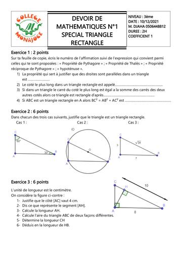 DEVOIR DE MATHEMATIQUES 3eme SPECIAL TRIANGLE RECTANGLE By DJAHA.pdf