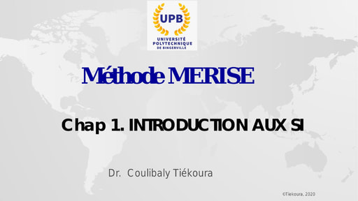 Méthode MERISE - Chapitre 1: Introduction aux SI