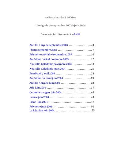 Bac 2004 maths scientifique recueil