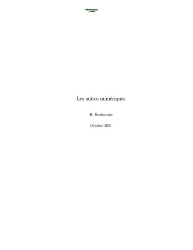 Chapitre3 Analyse 1 PDF Suites numeriques by TEHUA