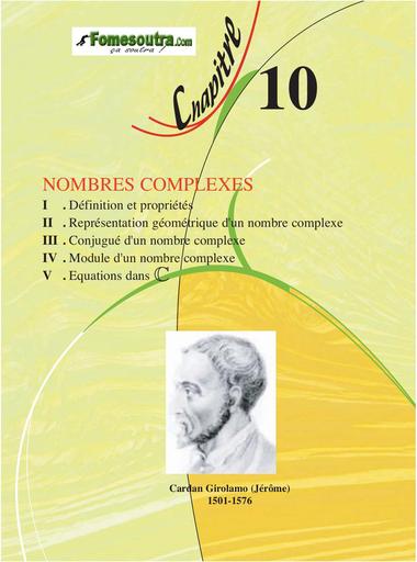 Chapitre 10 NOMBRES COMPLEXES