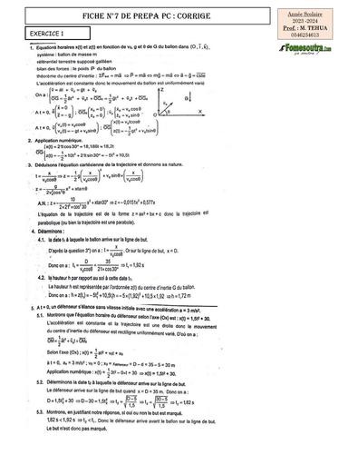 PREPA bac 2024 PC fiche 7 CORRIGE by Tehua