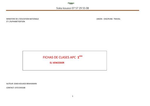 FICHE DE COURS APC ESPAGNOL 1ière EL VENCEDOR by TEHUA