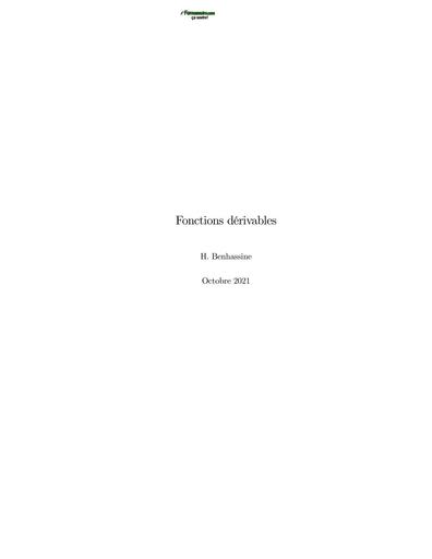 Chapitre5 Analyse 1 PDF Fonctions derivables by TEHUA