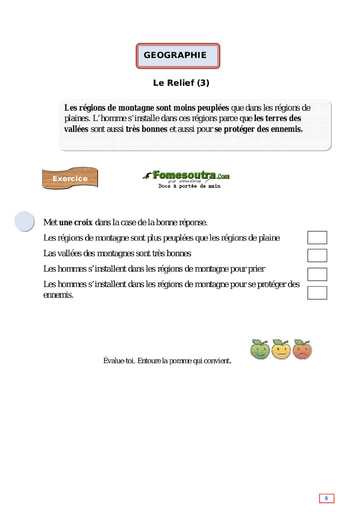 Le Relief (3) - Cours CE1
