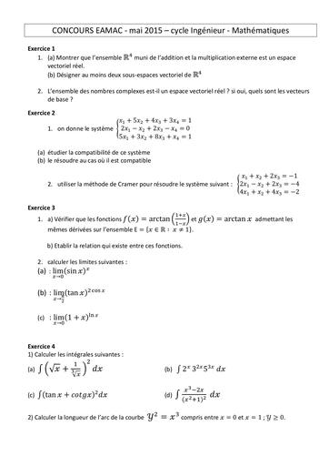 SUP cycle INGENIEUR Maths