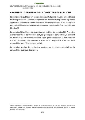 UFHB de Cocody cours de comptabilité publique L2 UFR SEG by TEHUA