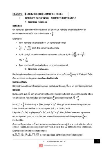 Cours de Maths 2 nde G2 by Tehua