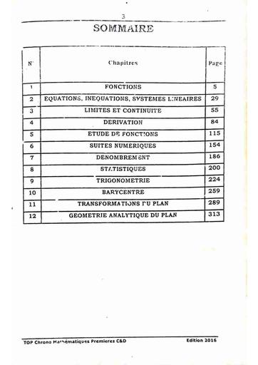 Top chrono MATHS 1ere