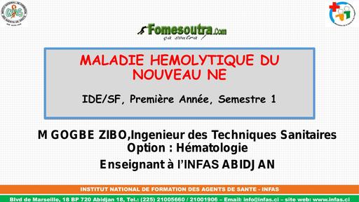 COURS MALADIE HEMOLYTIQUE DU NOUVEAU NE by TEHUA