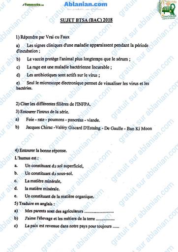 ANCIENS SUJETS BAC EAUX ET FORETS ET CORRECTIONS 2018 BY TEHUA