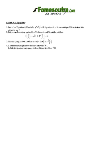 TP 17 équations différentielles maths niveau Terminale D