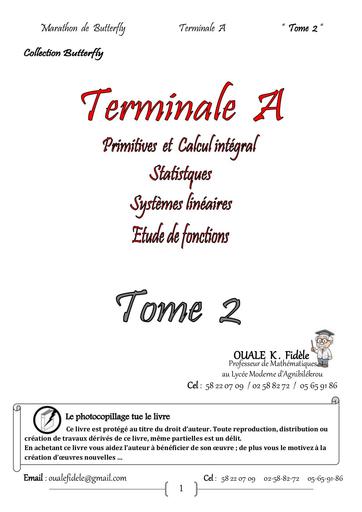 Prof Maths Terminale A Tome 2 by Tehua