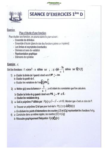 Sujet de Mathématique Première D Lycée Classique Abidjan 2022-2023