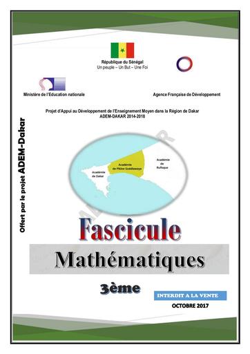 Fascicule Mathématiques 3ème