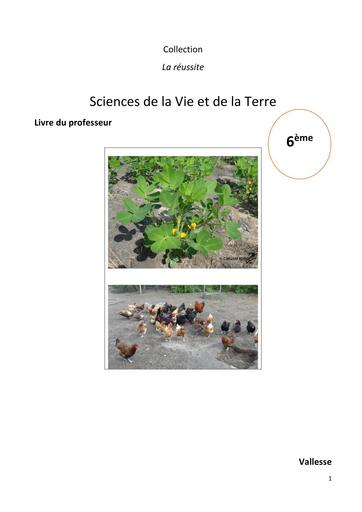 Corrigé SVT manuel 6ème livre de professeur