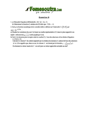 TP 9 Equations différentielles 1er ordre - niveau Terminale Scientifique