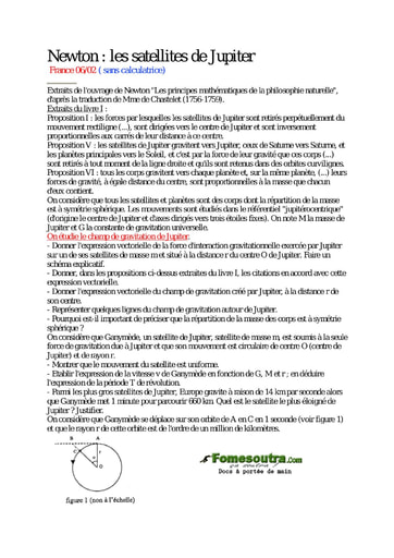 Sujet corrigé (9) de Physique portant sur l'interaction gravitationnelle Terminale C et E