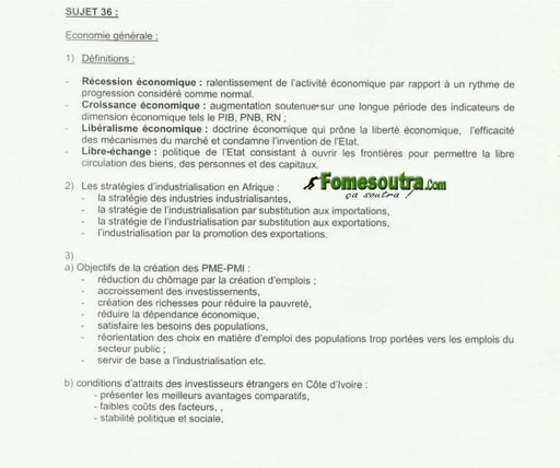 Corrigé Economie Générale portant sur les PME et PMI - BTS CASTAING 2004