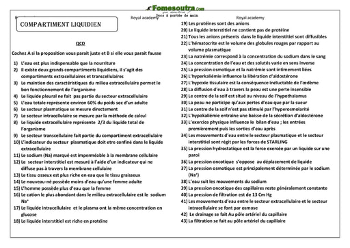 Sujet Compartiment liquidien - Tronc Commun - Université Nangui Abrogoua