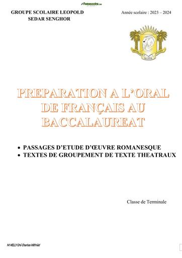 ORAL DE FRANCAIS AU BACCALAUREAT by TEHUA