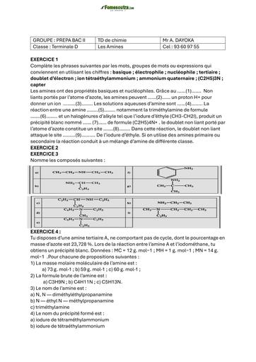 FICHE PC Mr DAYOKA ( Tle D Amine) BY TEHUA