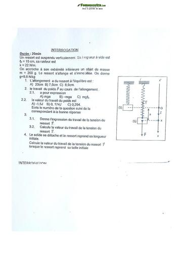 Sujet de Physique-Chimie Première C Lycée Classique Abidjan 2023
