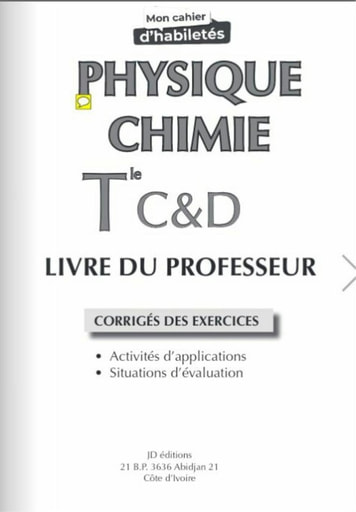 Correction des sujets de Physique-Chimie Terminale C&D