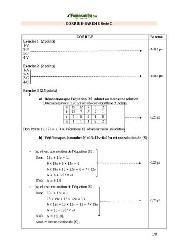 Bac blanc 2024 Corrigé barème Maths Série C dren bouaflé by Tehua