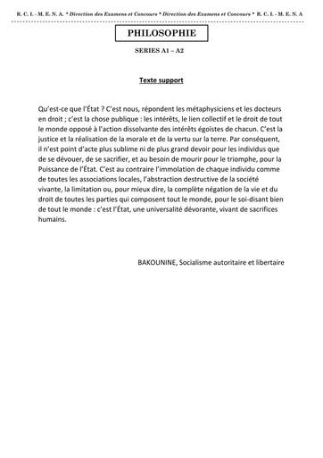 Texte de support 1 philo 2026 2027