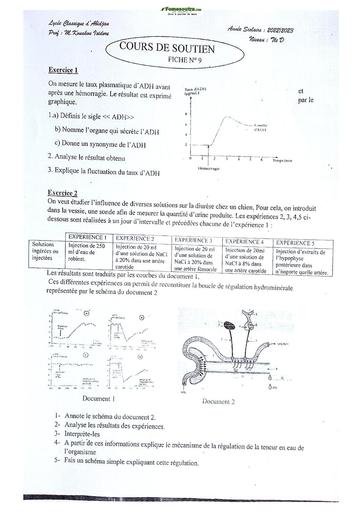 Sujet de SVT Terminale D Lycée Classique Abidjan 2022-2023