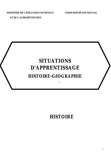 SITUATION d'apprentissage HG Tle 2024 by Tehua