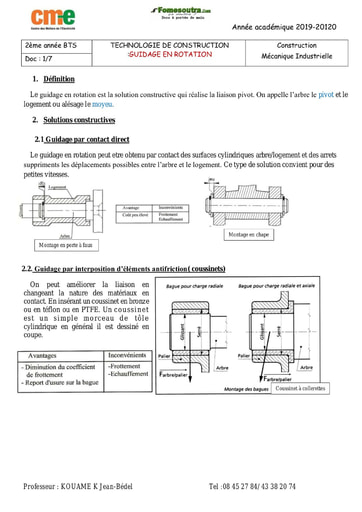 Cours Guidage en rotation