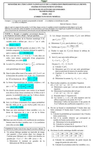 SUJET Math (SES) SUJET BY TEHUA