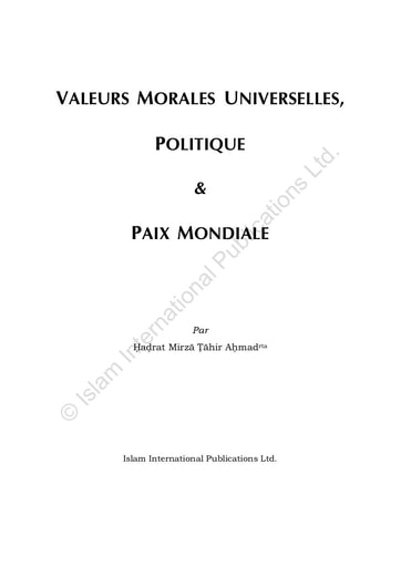 Valeurs morales universelles politique paix mo