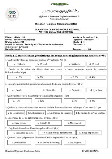 BTP EFM3 Techniques d’études et de réalisations DES ROUTES ET OUVRAGES BY TEHUA