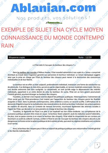 ENA SUJET CMC CYCLE MOYEN 2nd TOUR BY TEHUA