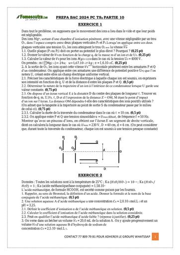 PREPA BAC 2024 PC TS2 PARTIE 10 by Tehua